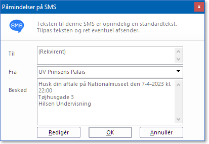 SMS afsendelse